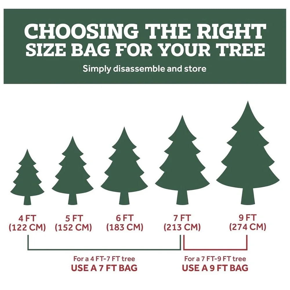 ZOBER 600D Oxford Fabric Large Christmas Tree Storage Bag - Fits 9 Ft